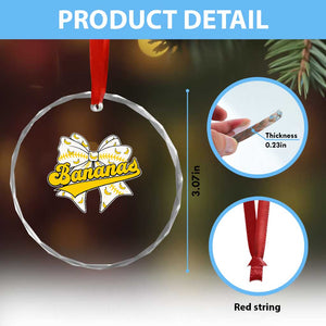 Bananas Coquette Bow Crystal Glass Ornament Retro Throwback Popular Fruit Humor Banana Classic TS10 Print Your Wear