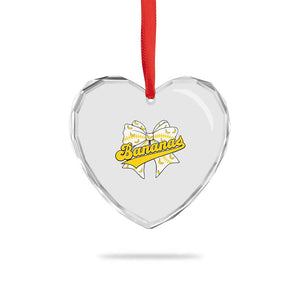Bananas Coquette Bow Heart Crystal Glass Ornament Retro Throwback Popular Fruit Humor Banana Classic TS10 Print Your Wear