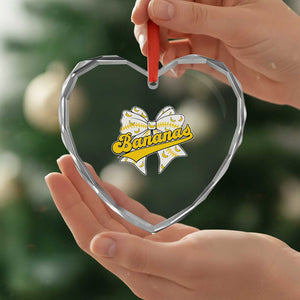 Bananas Coquette Bow Heart Crystal Glass Ornament Retro Throwback Popular Fruit Humor Banana Classic TS10 Print Your Wear