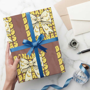 Bananas Coquette Bow Wrapping Paper Roll Retro Banana Lovers Women Girls Kids TS10 Mocha Print Your Wear