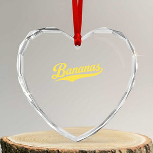 Bananas Retro Throwback Baseball Sport Lover Heart Crystal Glass Ornament TS11 Transparent Glass 3'' Heart Print Your Wear
