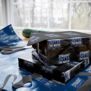 Baptism Wrapping Paper Roll Straight Outta Water Christian Baptized TS10 Black Print Your Wear