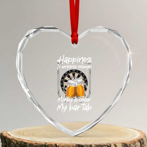 Bar Tab Darts Player Gift Heart Crystal Glass Ornament Winning Money To Cover My Bar Tab TS12 Transparent Glass 3'' Heart Print Your Wear