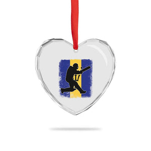 Barbados Cricket Heart Crystal Glass Ornament Retro Vintage Sport Bajan Flag West Indies Cricket Fan TS10 Print Your Wear