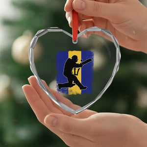 Barbados Cricket Heart Crystal Glass Ornament Retro Vintage Sport Bajan Flag West Indies Cricket Fan TS10 Print Your Wear