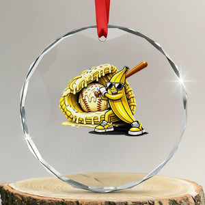 Baseball Banana Crystal Glass Ornament Funny Baseball Glove Drip Kids Youth Boys Girls TS10 Transparent Glass 3'' Circle Print Your Wear