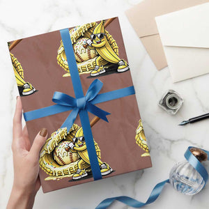 Baseball Banana Wrapping Paper Roll Funny Baseball Glove Drip Kids Youth Boys Girls TS10 Mocha Print Your Wear