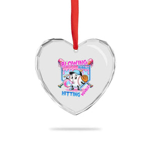 Baseball Blowing Bubbles Hitting Doubles Heart Crystal Glass Ornament Sports Bubble Gum Lover TS11 Print Your Wear