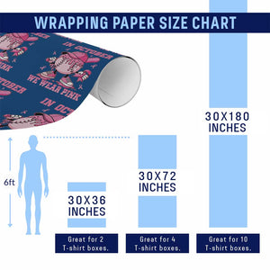 Baseball Breast Cancer Wrapping Paper Roll In October We Wear Pink Baseball Drip TS10 Print Your Wear