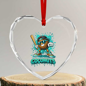 Baseball Coconut Heart Crystal Glass Ornament Funny Graffiti Splatter Sports TS10 Transparent Glass 3'' Heart Print Your Wear
