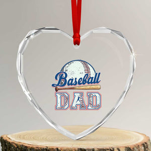 Baseball Dad Heart Crystal Glass Ornament Baseball Sport Lovers For Father's Day TS02 Transparent Glass 3'' Heart Print Your Wear