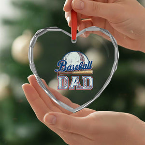Baseball Dad Heart Crystal Glass Ornament Baseball Sport Lovers For Father's Day TS02 Print Your Wear