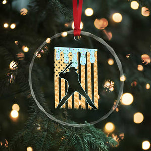 Baseball Drip Crystal Glass Ornament Dripping Ice Cream Sprinkles American Flag Boys TS10 Print Your Wear