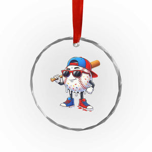 Baseball Drip Ice Cream Crystal Glass Ornament Youth Drip Baseball Boys Kid Red White And Blue TS10 Print Your Wear