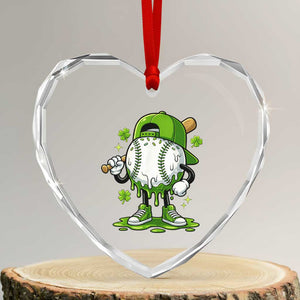 Baseball Drip Icecream Heart Crystal Glass Ornament Youth Boy St Patricks Day Shamrock Green TS10 Transparent Glass 3'' Heart Print Your Wear