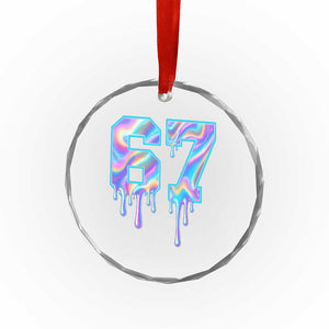 Baseball Drip Number 67 Player Crystal Glass Ornament Funny Six Seven Meme 67th Birthday Holographic Dripping TS10 Print Your Wear