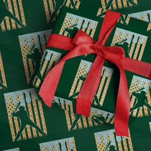 Baseball Drip Wrapping Paper Roll Dripping Ice Cream Sprinkles American Flag Boys TS10 Green Print Your Wear