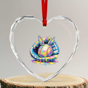 Baseball Easter Heart Crystal Glass Ornament Drip Ice Cream Sprinkles Baseball Glove TS14 Transparent Glass 3'' Heart Print Your Wear