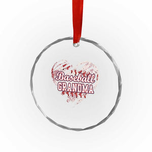 Baseball Grandma Crystal Glass Ornament Vintage Baseball Heart Game Day TS11 Print Your Wear