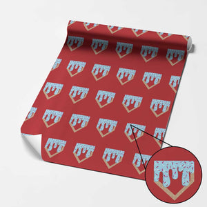 Baseball Ice Cream Dripping Wrapping Paper Roll Home Plate Drip TS02 Red Print Your Wear