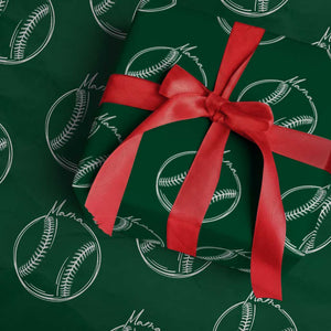 Baseball Mama Graphic Wrapping Paper Roll Game Day Gift For Baseball Moms TS12 Green Print Your Wear