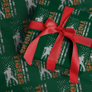 Baseball Player Tiger Wrapping Paper Roll Team Spirit American Flag USA Camo Patriotic Graphic TS10 Green Print Your Wear