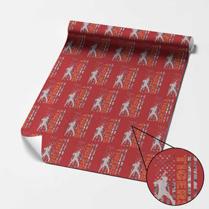 Baseball Player Tiger Wrapping Paper Roll Team Spirit American Flag USA Camo Patriotic Graphic TS10 Red Print Your Wear