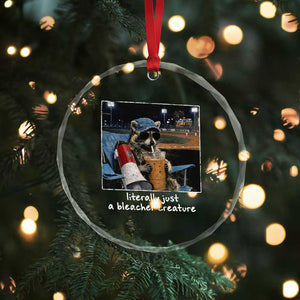 Baseball Raccoon Literally Just a Bleacher Creature Crystal Glass Ornament Funny Trash Panda Drinking Iced Coffee Ballfield TS11 Print Your Wear