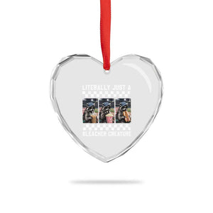 Baseball Raccoon Literally Just a Bleacher Creature Heart Crystal Glass Ornament Funny Trash Panda At Ballfield TS11 Print Your Wear