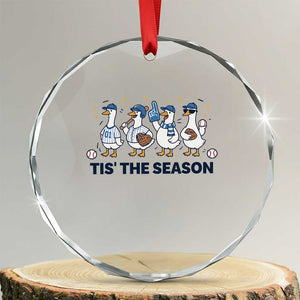 Baseball Silly Goose Crystal Glass Ornament Funny Tis The Season Baseball Mom TS10 Transparent Glass 3'' Circle Print Your Wear