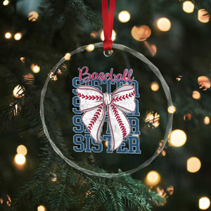 Baseball Sister Crystal Glass Ornament Coquette Bow Biggest Fan Sport Lovers Girl TS10 Print Your Wear