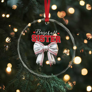 Baseball Sister Crystal Glass Ornament Soft Ball Game Day Dripping Ice Cream Coquette Bow TS02 Print Your Wear