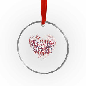 Baseball Sister Crystal Glass Ornament Vintage Baseball Heart Game Day TS11 Print Your Wear