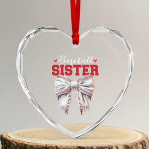 Baseball Sister Heart Crystal Glass Ornament Soft Ball Game Day Dripping Ice Cream Coquette Bow TS02 Transparent Glass 3'' Heart Print Your Wear