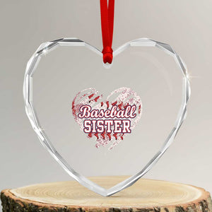 Baseball Sister Heart Crystal Glass Ornament Vintage Baseball Heart Game Day TS11 Transparent Glass 3'' Heart Print Your Wear