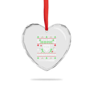 Baseball Ugly Christmas Heart Crystal Glass Ornament I'll Be Home For Xmas TS10 Print Your Wear