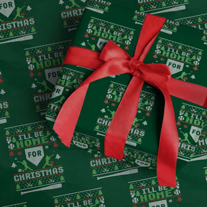 Baseball Ugly Christmas Wrapping Paper Roll I'll Be Home For Xmas TS10 Green Print Your Wear