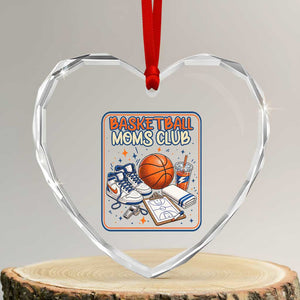 Basketball Moms Club Heart Crystal Glass Ornament Funny Mother’s Day Gift TS14 Transparent Glass 3'' Heart Print Your Wear