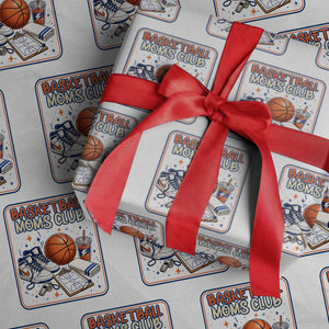 Basketball Moms Club Wrapping Paper Roll Funny Mother’s Day Gift TS14 White Print Your Wear
