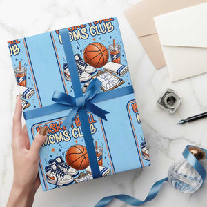 Basketball Moms Club Wrapping Paper Roll Funny Mother’s Day Gift TS14 Light Blue Print Your Wear