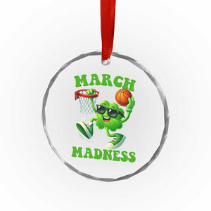 Basketball St Patricks Day Crystal Glass Ornament Mad Madness Irish Shamrock Playing Basketball Player Team Boys TS10 Print Your Wear