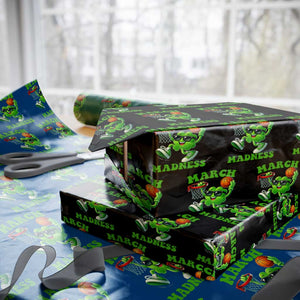 Basketball St Patricks Day Wrapping Paper Roll Mad Madness Irish Shamrock Playing Basketball Player Team Boys TS10 Black Print Your Wear