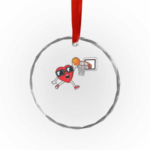 Basketball Valentines Crystal Glass Ornament Cute Red Heart Playing Basketball Player Team Boys TS10 Print Your Wear