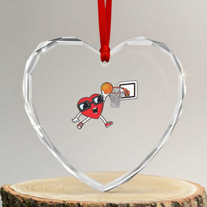 Basketball Valentines Heart Crystal Glass Ornament Cute Red Heart Playing Basketball Player Team Boys TS10 Transparent Glass 3'' Heart Print Your Wear