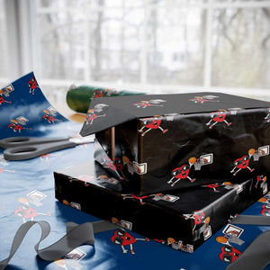 Basketball Valentines Wrapping Paper Roll Cute Red Heart Playing Basketball Player Team Boys TS10 Black Print Your Wear