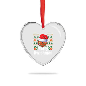 Basketball Xmas Heart Crystal Glass Ornament Funny Merry Swishmas Sports TS12 Print Your Wear