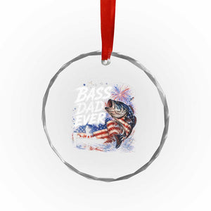 Bass Dad Ever Fishing Crystal Glass Ornament Patriotic Dad Birthday 4th Of July Gifts TS14 Print Your Wear
