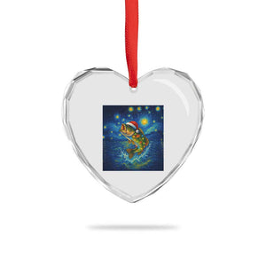 Bass Fish Christmas Heart Crystal Glass Ornament Starry Night Fishing Van Gogh TS14 Print Your Wear