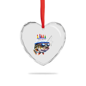 Bass Fishing Birthday Heart Crystal Glass Ornament Fish Party Theme