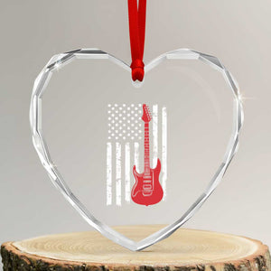 Bass Guitar Player Heart Crystal Glass Ornament USA American Flag Musician Guitarist TS10 Transparent Glass 3'' Heart Print Your Wear